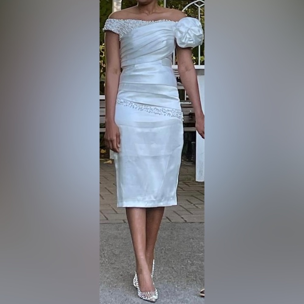Custom made ivory wedding dress